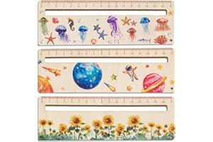 Tcnzdy 3 Stück Lesehilfe Kinder, Personalisiert Lineal Schulanfang Lesehilfe, Lesezeichen Holz Lineal Personalisiert Lesehilfe Lineal für Einschulung Mädchen und Einschulung Junge