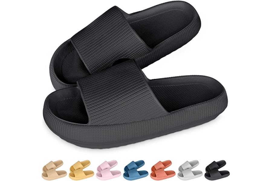 SHAINE Women's Men's Ultra Soft Summer Slippers Cloud Slippers Cushion Shower Sandals Non-Slip Beach Pool Slippers Home Slippers Original Comfy Slippers