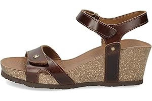 PANAMA JACK Julia Basics damskie sandały z otwartym obcasem na koturnie, Braun Cuero B1, 40 EU