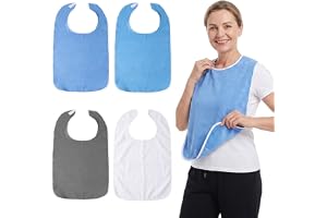 4-pack Haklappar för vuxna 75x45 cm – Slasklapp för äldre, vårdbehövande, hemma, på äldreboende, vid måltider och på resor