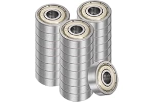 Kozelo 25pcs 625-ZZ Deep Groove Ball Bearings - [5mm Bore x 16mm OD x 5mm Thickness] Double Metal Shielded P6 Bearings for Industrial Equipment, Carbon Steel, Z1