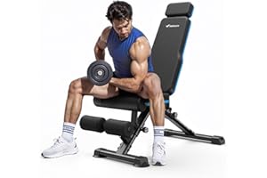 MERACH Weight Bench, 990 LBS/450KG Foldable Weight Benches for Home Gym, Adjustable Weight Bench with 72 Training Angles, Incline Bench Press for Full Body