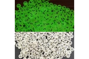 ToBeIT - Perline con lettere luminose, circa 1000 pezzi, perline in acrilico (fondo nero)