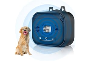 Tepimato Anti Barking Device for Dogs, 50FT Ultrasonic Bark Control Device, LCD Display Automatic Stop Dog Barking Humane Safe Bark Box Gentle Dog Control