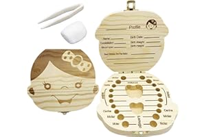 ZKSMNB Tooth Fairy Box for Girls - Wooden Tooth Box Save Teeth