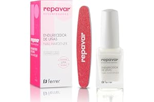 Repavar - Endurecedor de Uñas - Tratamiento y Cuidado de Manos - Forma una Película Protectora que Aumenta la Dureza y la Flexibilidad - Incluye Lima - 15 ml