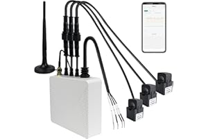 ‎OWON OWON 3-Phasen-WLAN-Smart-Home-Energiemonitor, 3-Phasen-Zangenmessgerät mit 3 120 A Schaltkreisstufen-Sensoren Echtzeit-Stromüberwachung | Solar-| Messgerät