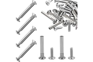 NUTS OT NUTS 150 sztuk łączników meblowych, łączników do szafek, M4, 31-40 mm, niklowane, śruby łączące (75 x śruby meblowe, 75 x śruby tulejkowe), łącznik korpusu z tuleją do mebli, szafek, desek drewnianych