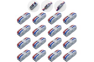 Morsettiere Elettriche, CESFONJER Connettori Elettrici Rapid, 2 in 2 fuori Bilaterale 4 Porte Connettore Conduttore Compatto (16 pcs)