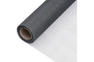 vidaXL Fliegengitter Fliegennetz Insektenschutz Gitter Gewebe Gaze Rolle Meterware Mückengitter Mückenschutz Tür Fenter Fiberglas 112x500cm Grau