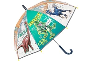 PERLETTI Paraguas Niños 3 4 5 Años Transparente a Cúpula Burbuja - Sombrilla Lluvia Infantiles Detalles Reflectantes Alta Visbilidad - Paraguas Niño Niña Antiviento - Diámetro 64 cm