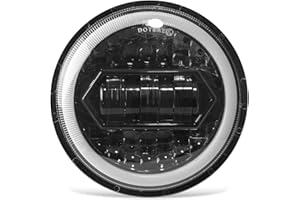 KAIRIYARD Optique de moto ronde 5,75 "pouces phares de moto à LED Chip 200W 20000LM 6000K / 3000K faisceau de croisement 9-30V HI LO optique de faisceau lumineux avec câbles de commutation H4-H13 IP67