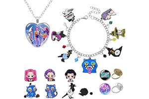 KERCAN K-Pop Girls 10-Piece Set | Demon Cosplay Merch | Bracelet, Necklace, Badges & Rings | Fan Gifts for Women & Teens | Christmas Birthday Presents