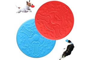 OUOQI 2 Frisbee de Perro,Perros Interactivos Frisbee,Frisbee de Goma,Juguete Frisbee para Perros,Se Puede Utilizar en el Agua y la Tierra (2)