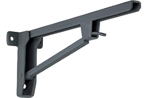 Gedotec Składana konsola do siedzenia, wspornik składany, wspornik kątowy – Zeus | 480 x 115 x 180 mm | stal masywna, składany zawias o nośności 500 kg | 1 sztuka – konsola do dużych obciążeń do montażu na ścianie