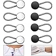 AXEN 8 Pieces Collar Extenders Elastic Metal Button Extender Neck for Shirt Dress Coat, White & Black