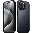 JETech Matte Case for iPhone 15 Pro Max 6.7-Inch, Shockproof Military Grade Drop Protection, Frosted Translucent Back Phone Cover, Anti-Fingerprint (Black)