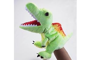 LOMTRATS Dinosauri Marionette a Mano per Bambini,Triceratopo e Tyrannosaurus Rex con Bocca Aperta,per Raccontare Storie,Insegnare,Regali di Compleanno