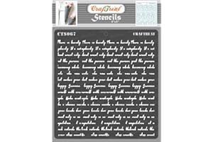 CrafTreat Plantillas de fuentes reutilizables para pintar – Plantilla de fuente – 6.0 x 6.0 in – Plantillas de arte y manualidades – Plantillas de fuente para manualidades, alfabeto