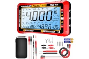 ANENG Multimeter,4000 Zählungen,TRMS Mit Automatischer Bereichswahl,Großes LCD,Misst AC/DC,NCV,Spannung,Widerstand,Diode,Kontinuität,Kapazität,Temperatur(Rot)