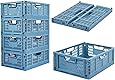 4 Pack Plastic Storage Crates Foldable Shelf Storage Basket Bins for ...