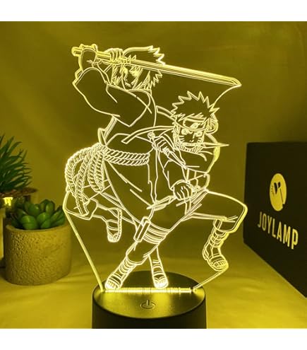 Joy Lampe Manga JoyLamp Lampe Kiba Inuzuka - Collection Officielle X Naruto - 16 Couleurs + Télécommande + Packaging Naruto - Lampe Naruto 3D Manga Led Naruto