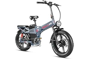 W Wallke H9 pieghevole adulto doppio motore completo di sospensione bicicletta elettrica batteria 48V 60Ah 20 pollici Fat Tire bicicletta elettrica freno idraulico