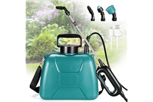 TLGREEN Pompa Irroratrice a Batteria 5L, Spruzzatore Elettrico 7.4V, 2000mAh Nebulizzatore Giardino con 4 Ugelli Regolabili Nebulizzatore Asta Telescopica, Spruzzatore per Erbacce da Giardino e Piante