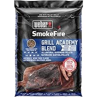 Weber 190101 natürliche Holzpellets Grill Academy Blend, 9 kg, passend für Weber SmokeFire und andere Holzpellet-Grills