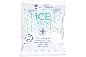 SPORTHERAPY Ghiaccio Istantaneo 250g | Buste in TNT 14x18 cm | Crioterapia Professionale | Dispositivo Medico Certificato | 100 Buste