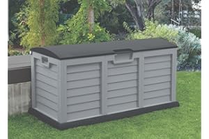 Garden Store Direct Starplast Waterproof Plastic Garden Storage/Cushion Box 440 Litres XL Size Assembled In Minutes, 2 Styles Available (Grey)