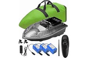 YLLLLY Barchino carpfishing Bait Boat, 12000mah Batterie di grande capacità Barca esca da pesca, 500m Telecomando, 1,5 kg di carico Hopper.wind e resistente alle onde, con borsa. Dare antenne, eliche e altri