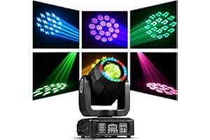ZKYMZL 18 prisms Moving Head Lights 120W LED Stage Lights 10 Gobos DJ Lights Disco Lights 8 Colors 12 Channels LED Strobe Lights DMX512 Control for Disco KTV Club Party Wedding