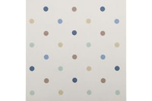 JOLEE TABLECLOTHS Taupe, Duck Egg and Blue Polka Dot Oilcloth Wipe Clean Tablecloth 50cm x 50cm (20" x 20")