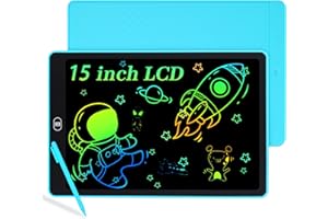 KidsPark LCD Writing Tablet Kids Doodle Scribbler Pad, 15 Inch Colorful Light Drawing Board Learning Educational Toy Portable Handwriting Drawing Pad for Kids Boys Girls Adults, Blue