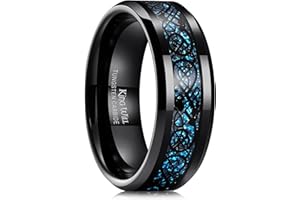 King Will Dragon 8mm/6mm Red/Blue/Green/Orange/Purple/Silver/Black/Azure/Mazarine Celtic Dragon Tungsten Carbide Mens Wedding Band Ring Comfort Fit