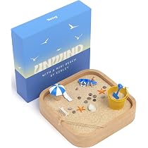 Mini Jardin Zen Océanique Avec Sable - Plateau De Jeu Décoratif 28x20 Cm - Pour Bureau, Maison, Décoration Et Détente