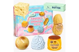 6 st knapriga squishy assmr pärlfylld, knaprigt smör jordnötspudding potatis ost grädde squishies, långsam stigande pressa re