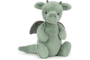 Jellycat Medium Bashful Green Dragon Plush Soft Toy