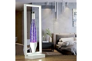 EASYLIGHT Lampada Lava Glitter Viola Bianco LED Telaio decorativo OLI Glitter Lampada da tavolo Soggiorno Camera da letto