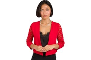 KRISP Bolero Mujer Fiesta Tallas Grandes Torera Chaqueta Corta Boda Elegante Barata Noche Vestir Manga