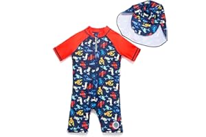 BONVERANO Costume da Bagno per Neonato Vestiti Interi Manica Lunga Protezione UV 50+ Costumi da Bagno con Cerniera