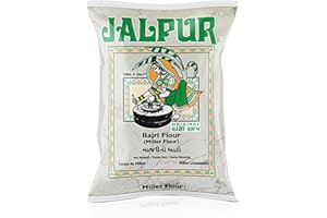 JALPUR MILLERS Stone Ground Millet flour 2kg - Bajra Flour - Bajri Atta - Gluten Free flour for Roti, Flatbreads, Baking & Traditional Indian Cooking - Fine Ground Millet - Rich in Fibre & Iron