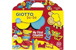 Giotto be-bè Set 3 barattolini SuperPasta per giocare + accessori per creare, Modelli/Colori Assortiti, 1 Pezzo