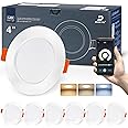 DUSKTEC Smart Recessed Downlights 10W 1000LM, Work with Alexa, APP & Voice Control, 2700K-6000K Warm Neutral Cold White CCT Adjustable Spot Light, Dimmable LED Recessed Ceiling Spotlights, 6 Pack