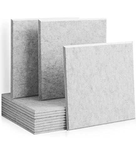 12 Panneaux Acoustiques BXI 30x30x1.2 Cm - Absorption Son, Réduction écho, Traitement Studio (gris Argenté)
