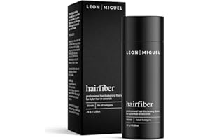 ‎LEON MIGUEL LEON MIGUEL Hair Fiber - Haarverdichtung - Premium Streuhaar/Schütthaar mit Soforteffekt bei Geheimratsecken, Haarausfall und lichtem Haar - Haarpuder | 25g (Blond)