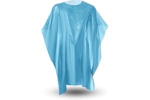 MUNTRADE Capa Desechable Peluquería de Polietileno Impermeable 84 x 110 cm | para Barbero Profesional, para Tintes, Corte de Pelo