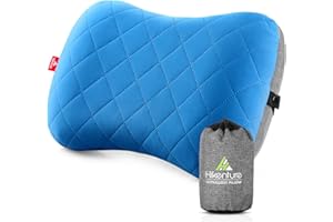 Hikenture Camping Pillow with Removable Cover - Ultralight Inflatable Pillow for Hiking,Backpacking - Upgrade Comfortable Ergonomic Air Pillow for Neck Support - Soft Travel Pillow in Car,Beach,Office