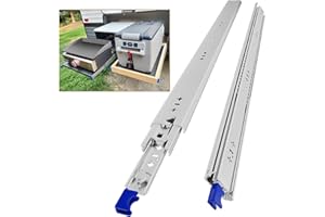 AOLISHENG Glissières pour tiroirs robustes, capacité de charge jusqu'à 120 KG, avec serrure,Extension 300 350 400 450 500 550 600 650 700 750 800 850 900 950 1000 mm, 1 Paire (2 pièces)